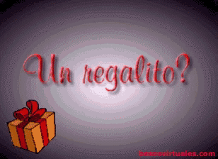 a gift box with a red bow and the words un regalito written in red