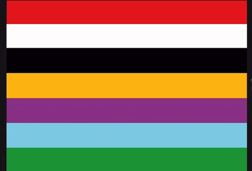 a flag with a rainbow of colors on it