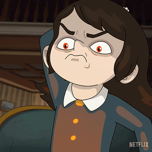 a cartoon of a girl making an angry face with netflix written below her