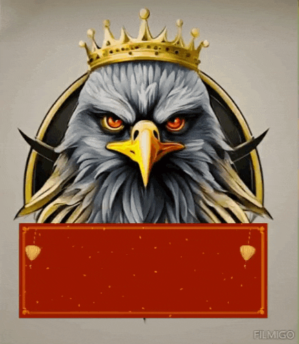 a painting of an eagle with a crown on it