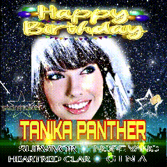 a happy birthday greeting card for tanka panther