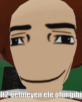 a close up of a face with the words lt2 gelmeyen efe olur gibi
