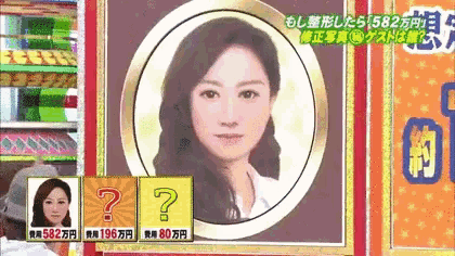 a picture of a woman in a circle with a question mark next to it