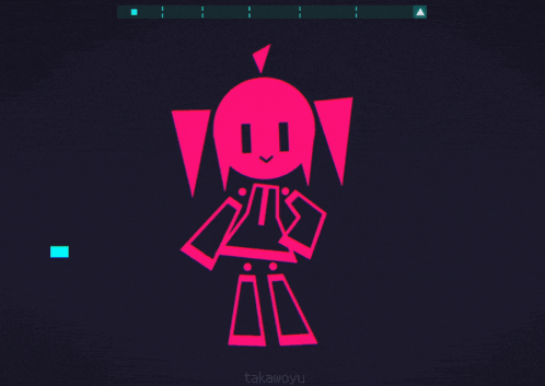 a drawing of a pink robot with a music note behind it