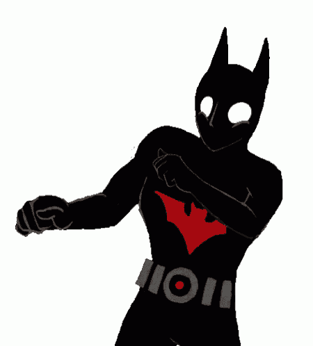 a silhouette of a man in a batman beyond suit