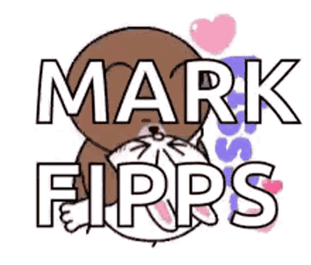 a sticker that says mark fipps with a cartoon seal
