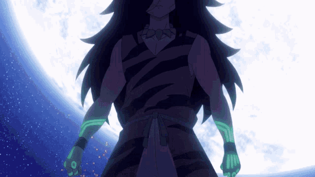 a cartoon character is standing in front of the earth