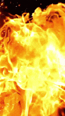 a close up of a painting of a fire explosion
