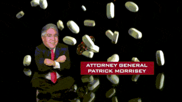 a picture of a man with the words in big pharma 's pockets below it