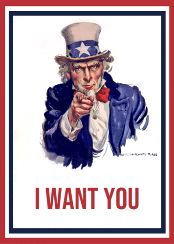 a poster of uncle sam pointing with the words " i want you " on the bottom