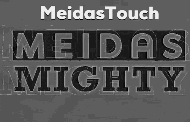 a black and white image of meidas touch