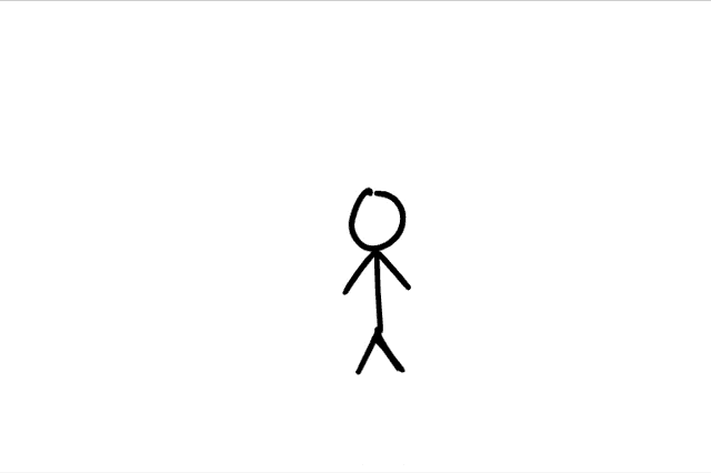 a stick figure with a circle around his head