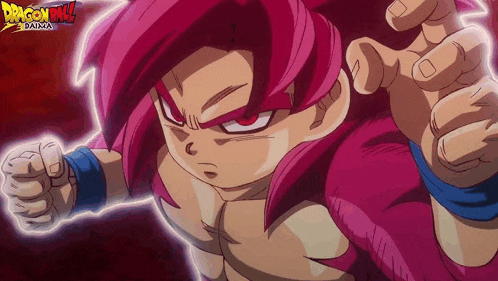 a close up of a cartoon character with red hair and a fist in the air .
