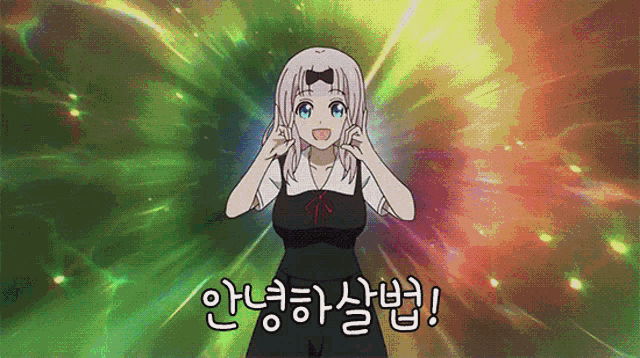 a girl with a bow on her head covering her ears with her hands