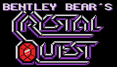 a logo for bentley bear 's crystal quest is displayed