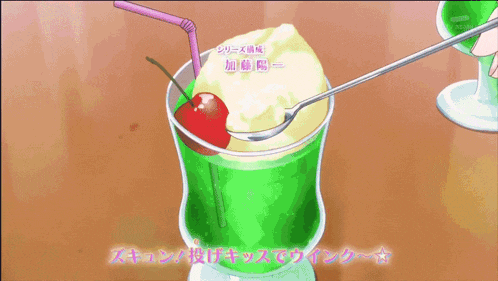two anime girls with purple hair and blue eyes are eating with chopsticks in a foreign language