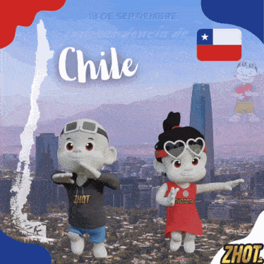 a poster for chile shows a boy and girl
