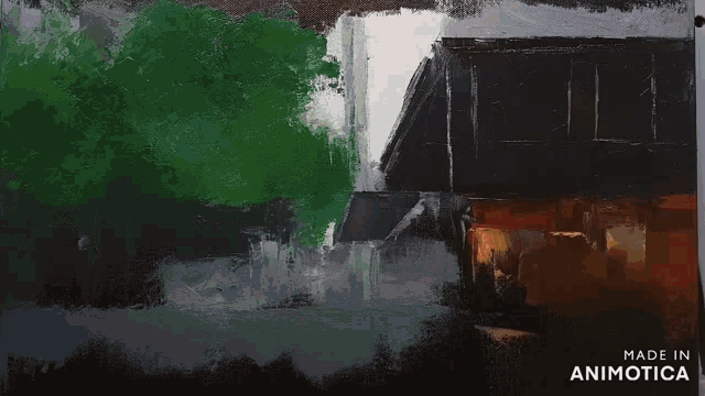 a person is painting a picture with the words made in animotica visible