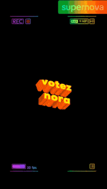a video of a woman with the words votez nora on her neck