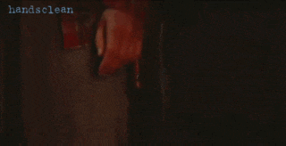 a close up of a person 's hand with the words handsclean visible