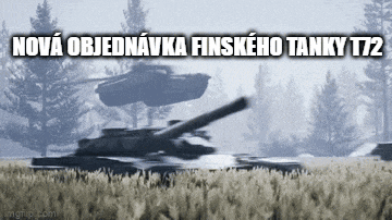 two tanks in a field with the words nova objezdovka finskeho tanky t72 on the bottom
