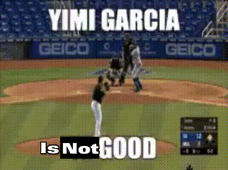 a baseball game is being played with a yumi garcia is not good meme