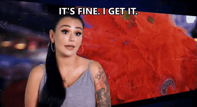a woman says it 's fine i get it with a red background