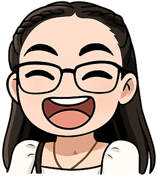 a cartoon drawing of a girl wearing glasses and a necklace