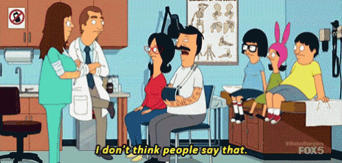 bob 's burgers shows a doctor talking to a patient with a cast on his arm