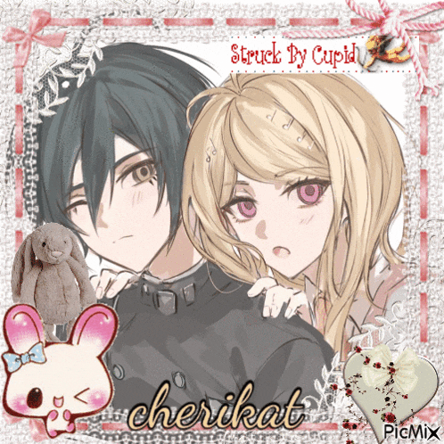 a picture of a boy and a girl with the name cherikat