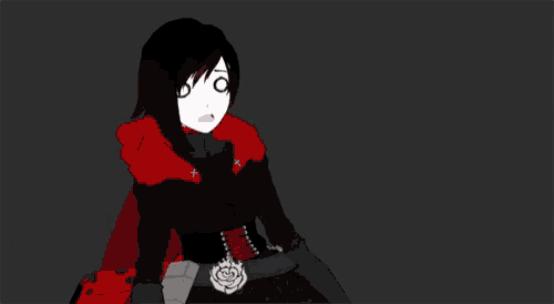 a drawing of a girl in a red cape behind a broken glass
