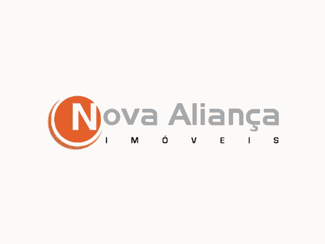a logo for nova aliança imoveis shows an orange circle