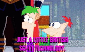 a cartoon of perry the platypus says just a little british science technology