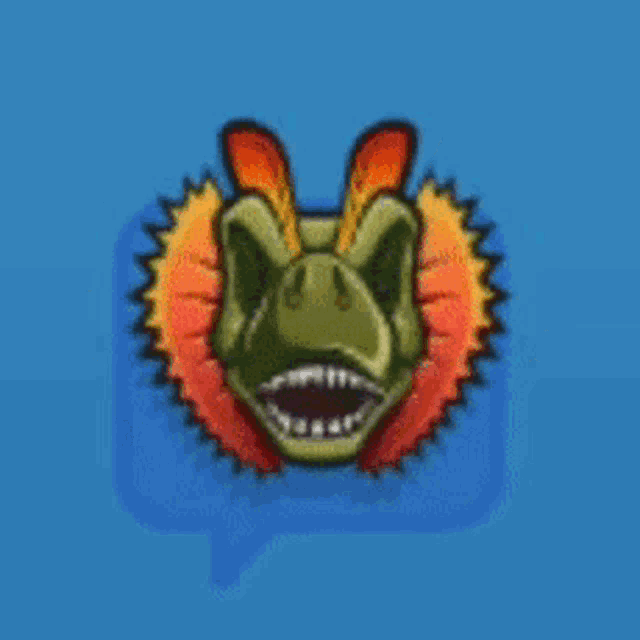 a cartoon drawing of a dinosaur with tears in its eyes