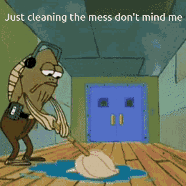Fred Mopping GIF - Fred Mopping Cleaning GIFs