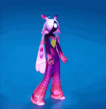 a cartoon character with a heart on her chest is dancing
