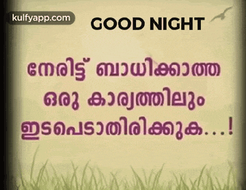 a good night message in a foreign language with a bird in the background
