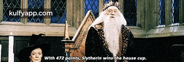 With 472 Polnts, Slytherin Wins The House Cup..Gif GIF