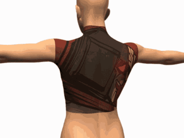 a computer generated image of a person 's back with a geometric pattern