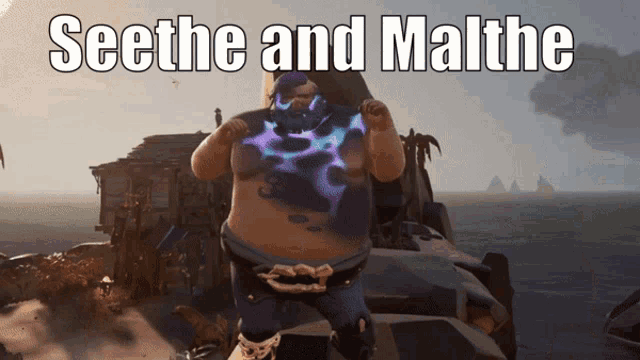a video game character with the words seethe and malthe written above him