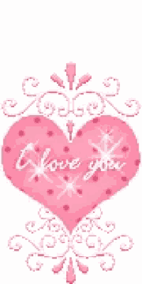 a pink heart with the words `` i love you '' written on it on a white background .