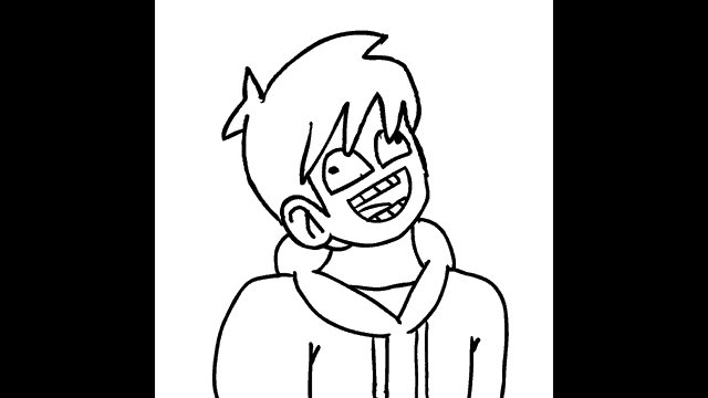a black and white drawing of a boy wearing a hoodie and sunglasses .