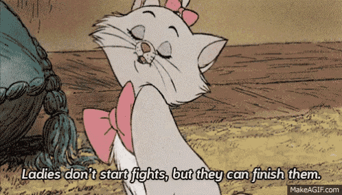 marie from the aristocats says ladies don t start fights but they can finish them