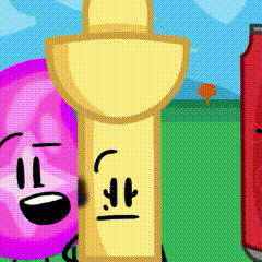 a group of cartoon characters standing next to each other