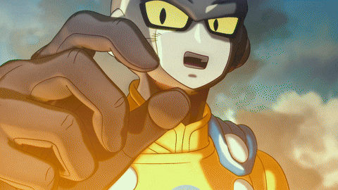 a close up of a cartoon character 's hand pointing at something