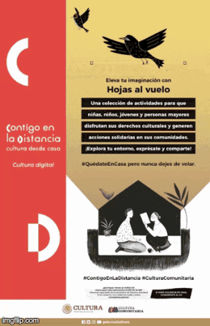 a poster that says contigo en la distancia culture desde casa