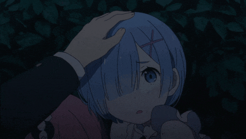 a person touching a girl 's head with a cross in her hair