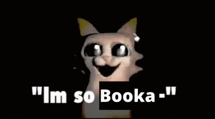 a picture of a cat and frog with the words " i 'm so booka " below it