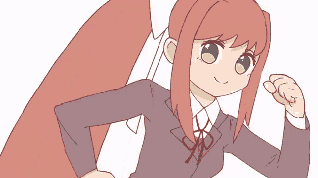 a cartoon drawing of a girl with long brown hair