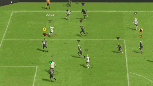 a soccer game is being played on a field with the words logically on the bottom